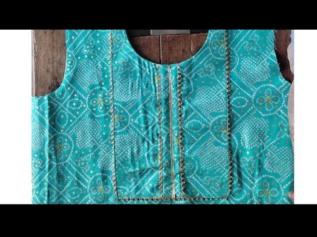 Gota patti lace neck design for suit || suit neck design  cutting stitching || suit gale ka design