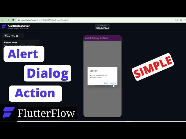 FlutterFlow - Alert Dialog Action