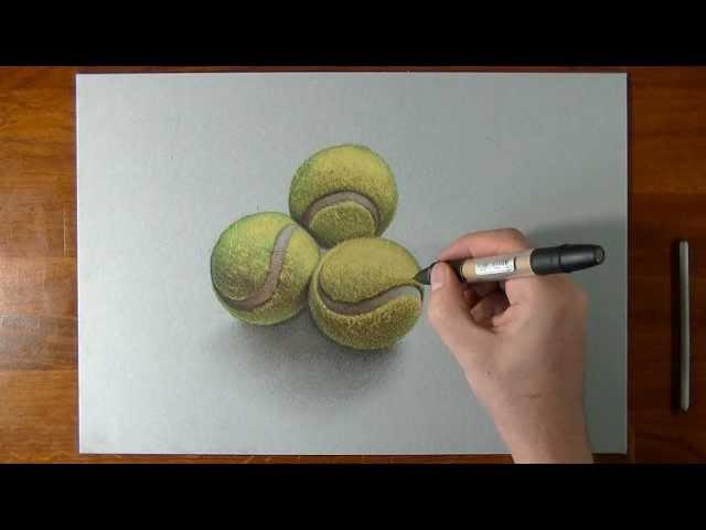 Drawing Tennis balls, so realistic that... you can grab them 