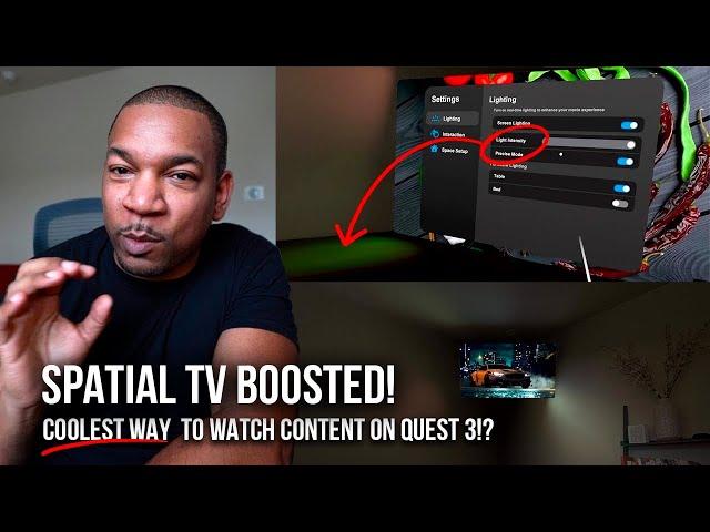 Spatial TV Keeps getting better!  Impressive Quest 3 mixed reality lighting upgrades!