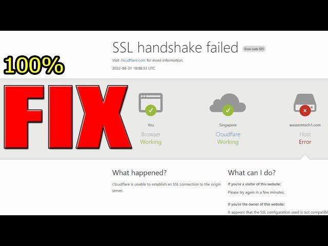 How To Fix SSL Handshake Failed Error Code 525