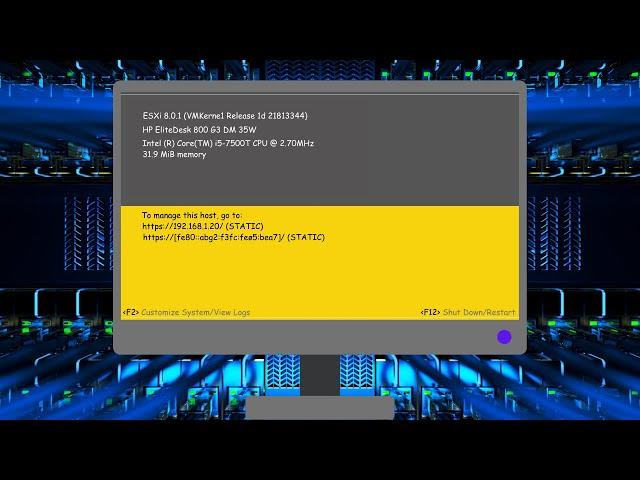 ESXI setup for homelab use