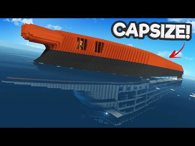 I Got Stuck in a SINKING Capsized Cruise Ship in Stormworks Sinking Ship Survival!