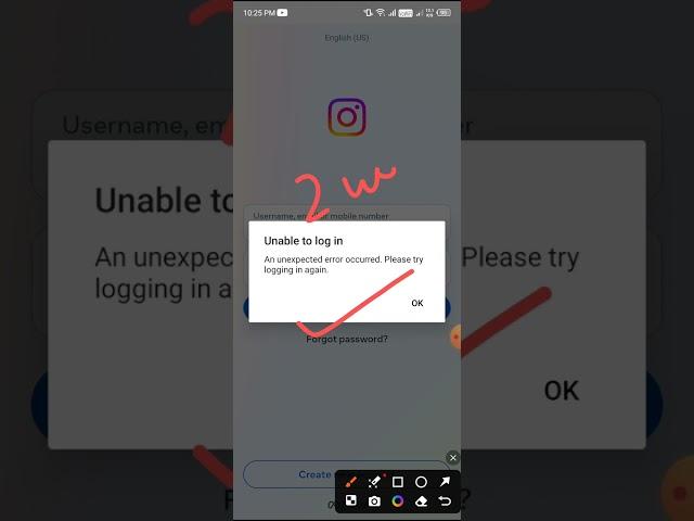 Instagram An unexpected error occurred. please try logging in again #shorts #instagram #facebook