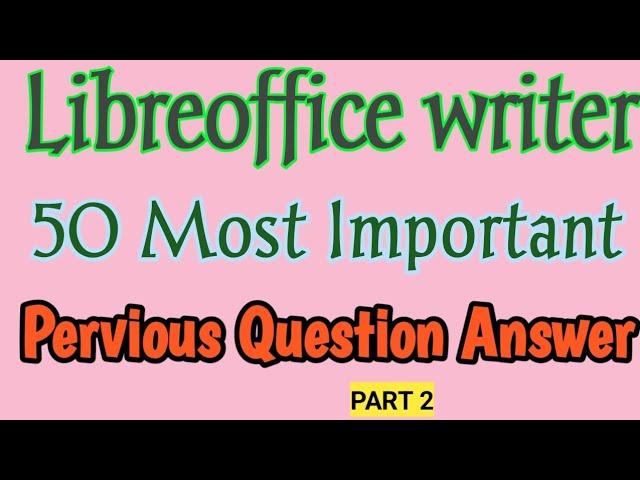 CCC LibreOffice writer : O level LibreOffice Important Question | CCC Exam Preparation | CCC Course