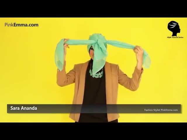 PinkEmma Hijab Tutorial: Turban Praktis Dari Pashmina Polos