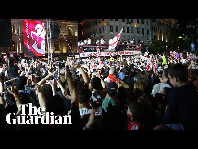 Georgia given heroes' welcome on return from Euro 2024