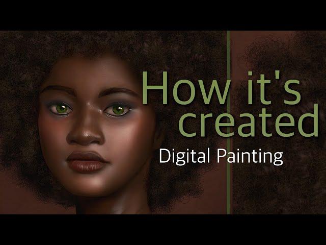 How I Paint Natural Black Hair in GIMP   Satisfying Time-Lapse Digital Art of Beautiful Black Queen