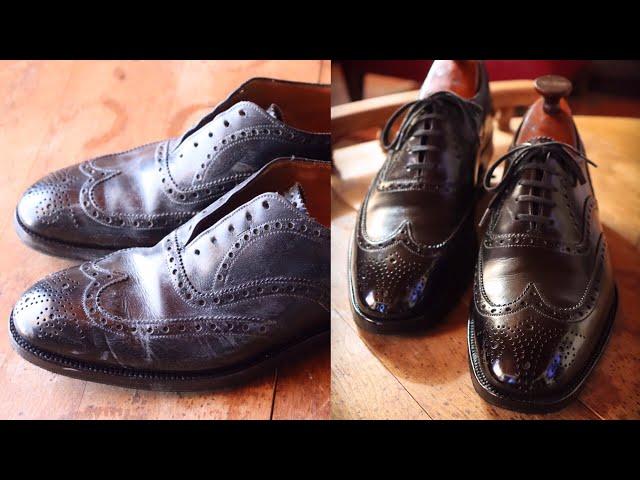 SHINING A THRIFT SHOP SCORE: Crockett & Jones/Peal & Co. Wingtip Balmorals