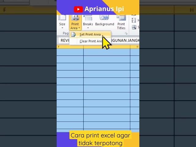 cara print excel agar tidak terpotong