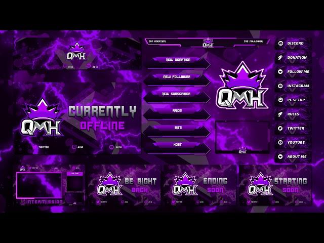 Animated Twitch Overlay and Mascot Logo For Streaming