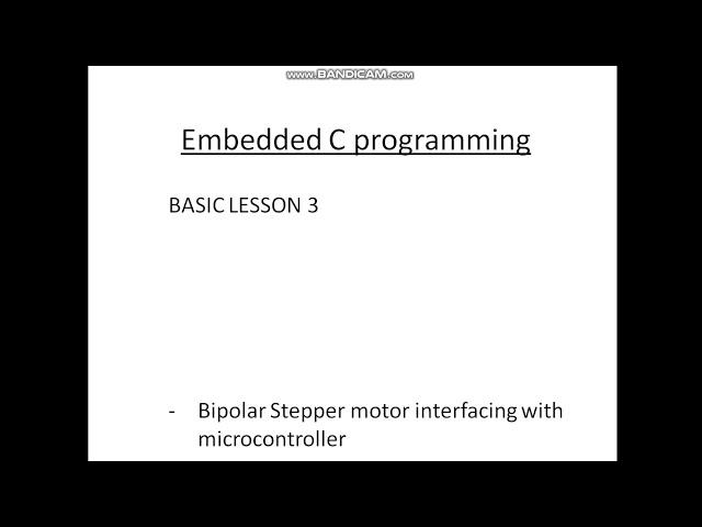 Stepper motor programming in embedded c