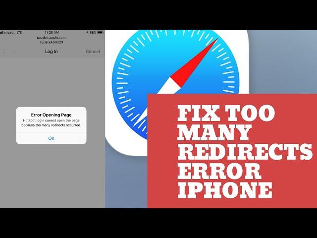 How to resolve the too many redirects error on Safari - iPhone