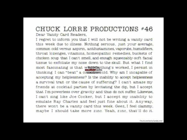 Reading Chuck Lorre Productions #46