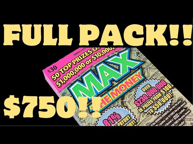 MAX THE MONEY!! PROFIT!! $750 FULL BOOK!! MEMBER APPRECIATION! OHIO LOTTERY SCRATCH OFFS!!