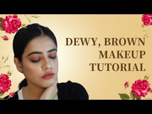 Dewy, Glowy, BROWN Makeup Tutorial with Drugstore Products | Noopur Says