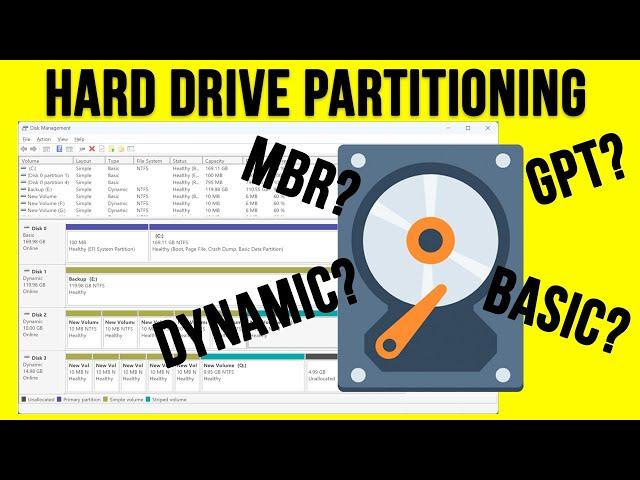 Hard Drive Partitioning - MBR vs. GPT and Basic vs. Dynamic Disks