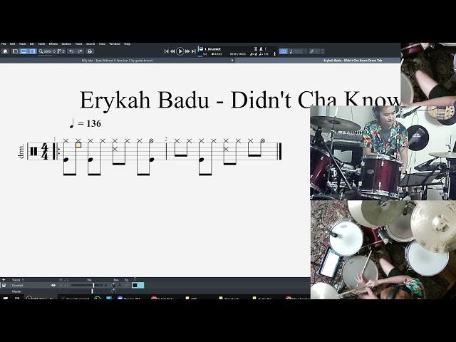 Erykah Badu   Didn't Cha Know Drum Tab and cover ron p