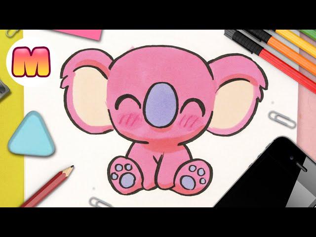 COMO DIBUJAR UN KOALA KAWAII ️ Dibujos faciles kawaii ️ Aprender a dibujar animales