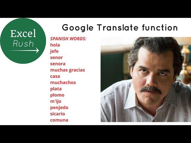 Google Translate function in Google Sheets to translate words and sentences