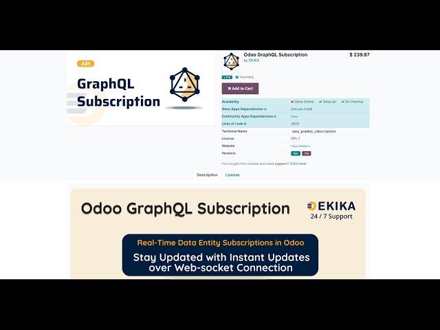 Odoo GraphQL Subscription Demostration   EKIKA Odoo API Framework