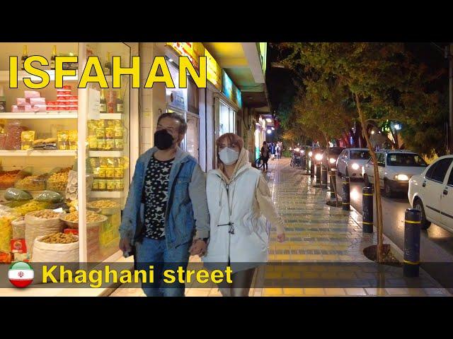 ISFAHAN iran 2021 | Walking on Khaghani street at night | Armenian neighborhood | اصفهان | خاقانی