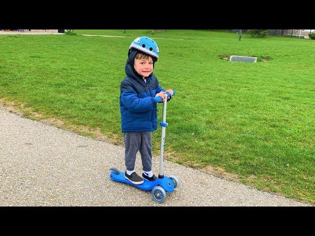 Zack Learn To Ride A Toddler Scooter for first time Going to play at the playground for kids