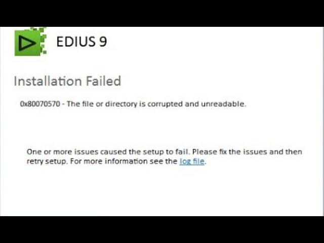 how to  edius 8 installation error