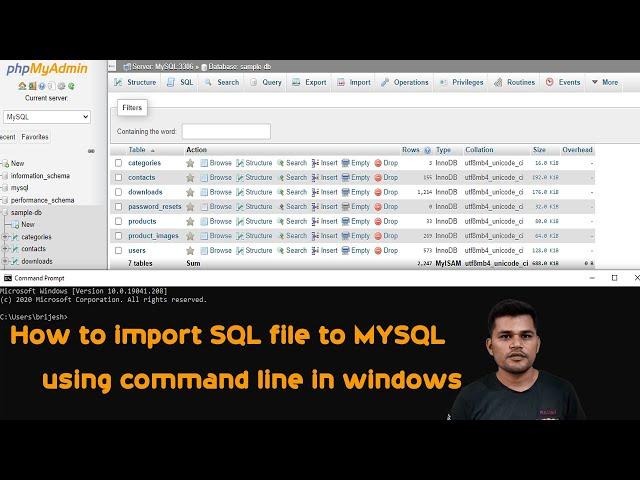 How to import SQL file to MYSQL using command line in windows