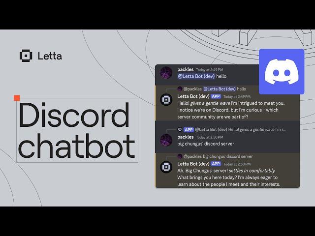 AI agents + Discord! Make a Discord chatbot with long-term memory using Letta