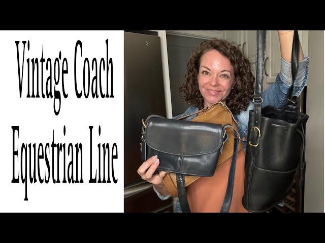 Vintage Coach Equestrian Line! Slim & thick leather! Equestrian Drawstring #9804