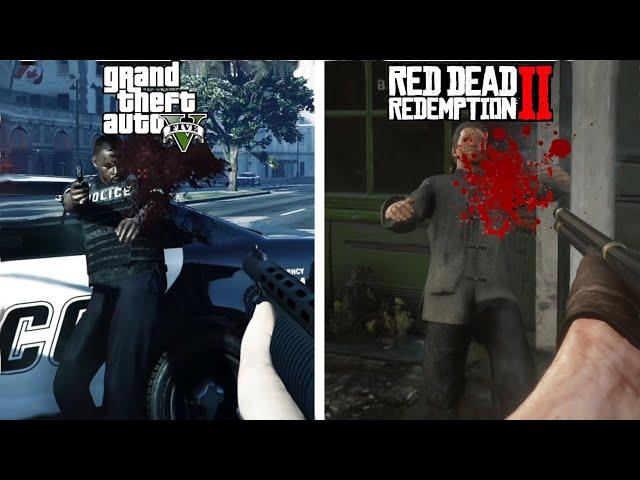 GTA 5 vs Red Dead Redemption 2 | Euphoria Physics Comparison