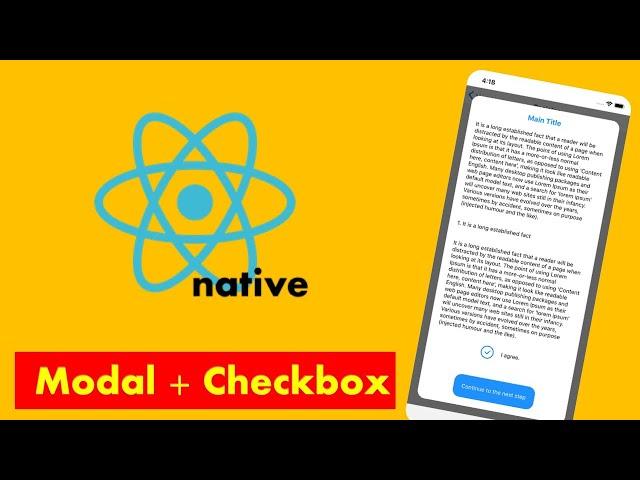 React Native: Modal and Checkbox