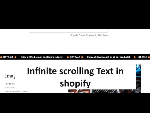 How to add  infinite scrolling text in shopify for free