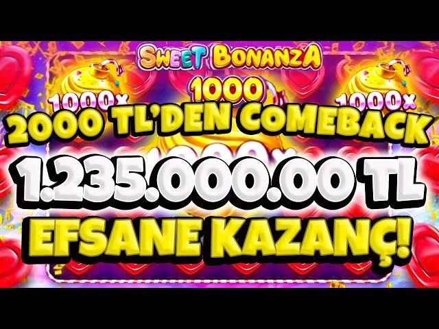 Sweet Bonanza 1000 | 2000 TL'DEN EFSANE CAMEBACK 1.235.000.00 TL TERTEMİZ KAZANÇ !!!