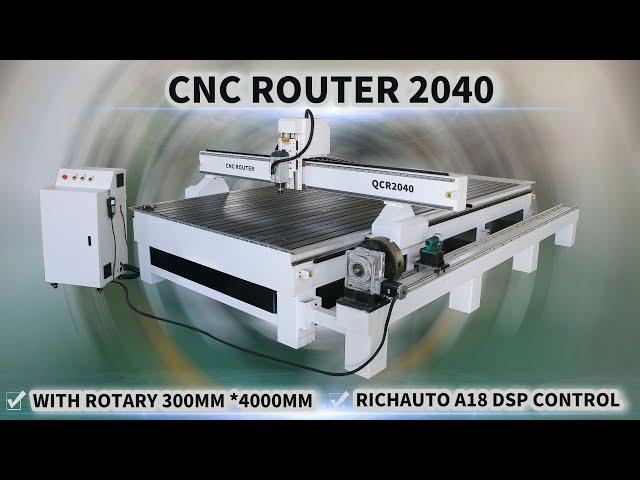 JINAN QUALITY CNC router machine 2040 with rotary and Richauto A18 DSP controller