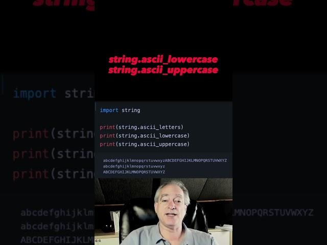 Grab list of ASCII alphabet letters in Python  #python #shorts