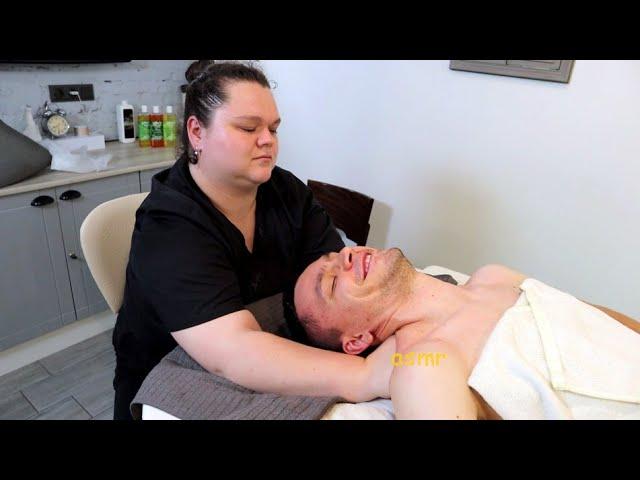 She destroyed my neck pain | ASMR deep tissue massage by Victoria