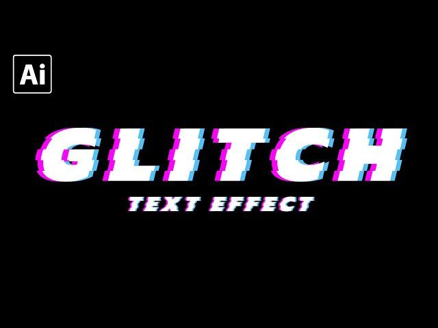 Adobe Illustrator Tutorial for Beginners : Glitch Text Effect || Adobe Illustrator CC