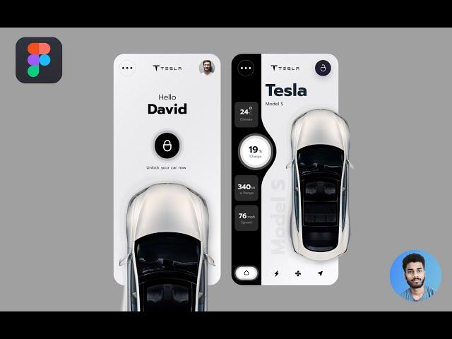 Creative Smart Car App Design Figma | Design & Smart Prototyping animation | Figma Tutorial | 2021