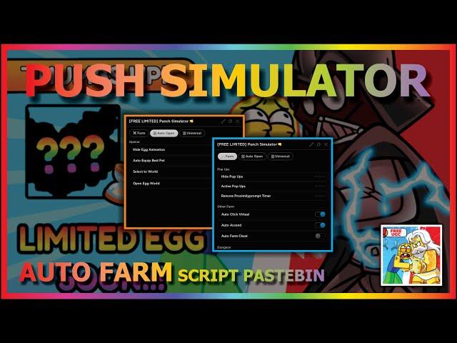 PUSH SIMULATOR Script Pastebin 2023 AUTO FARM | AUTO ASCEND | AUTO HATCH | AUTO DUNGEON & MORE 