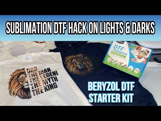 Sublimation DTF Hack Using the Berryzol DTF Starter Kit | On Light and Dark 100% Cotton Blanks!