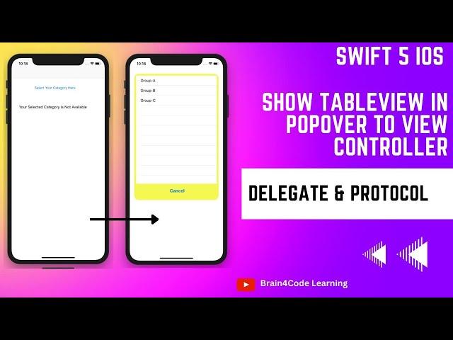 How to Show TableView as PopOver to Another ViewController in Swift 5 XCode | Hindi | iOS App