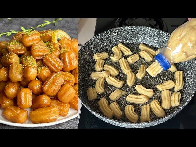 With this method, you can easily make a crispy tulumba dessert