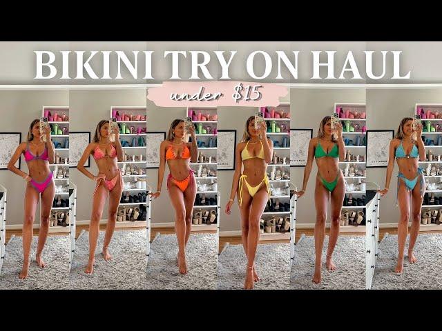 AFFORDABLE BIKINI TRY ON HAUL || 15 shein swimsuits under $15 for spring break 2024