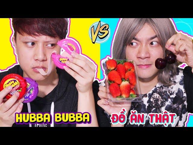 GIA ĐÌNH LỒI RỐN - KẸO HUBBA BUBBA VS ĐỒ ĂN THẬT *Hubba Bubba VS Real Food*