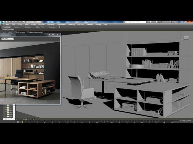 3dsmaxTutorials, Tutorial on 3D Modeling an Office Interior Furniture in 3dsmax ( Part 4)