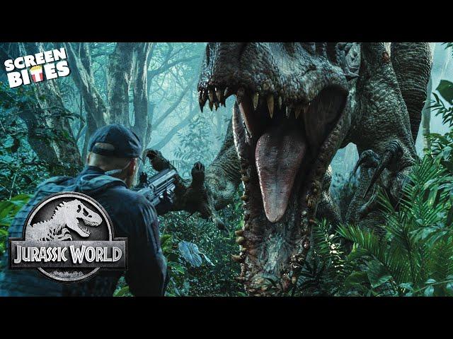 Indominus Rex vs Park Security! | Jurassic World (2015) | Screen Bites