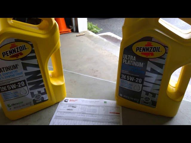 Pennzoil Ultra Platinum vs Platinum 5W-20 Oil Analysis