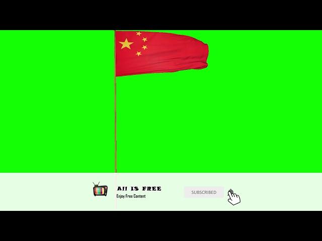 China Flag - Green Screen